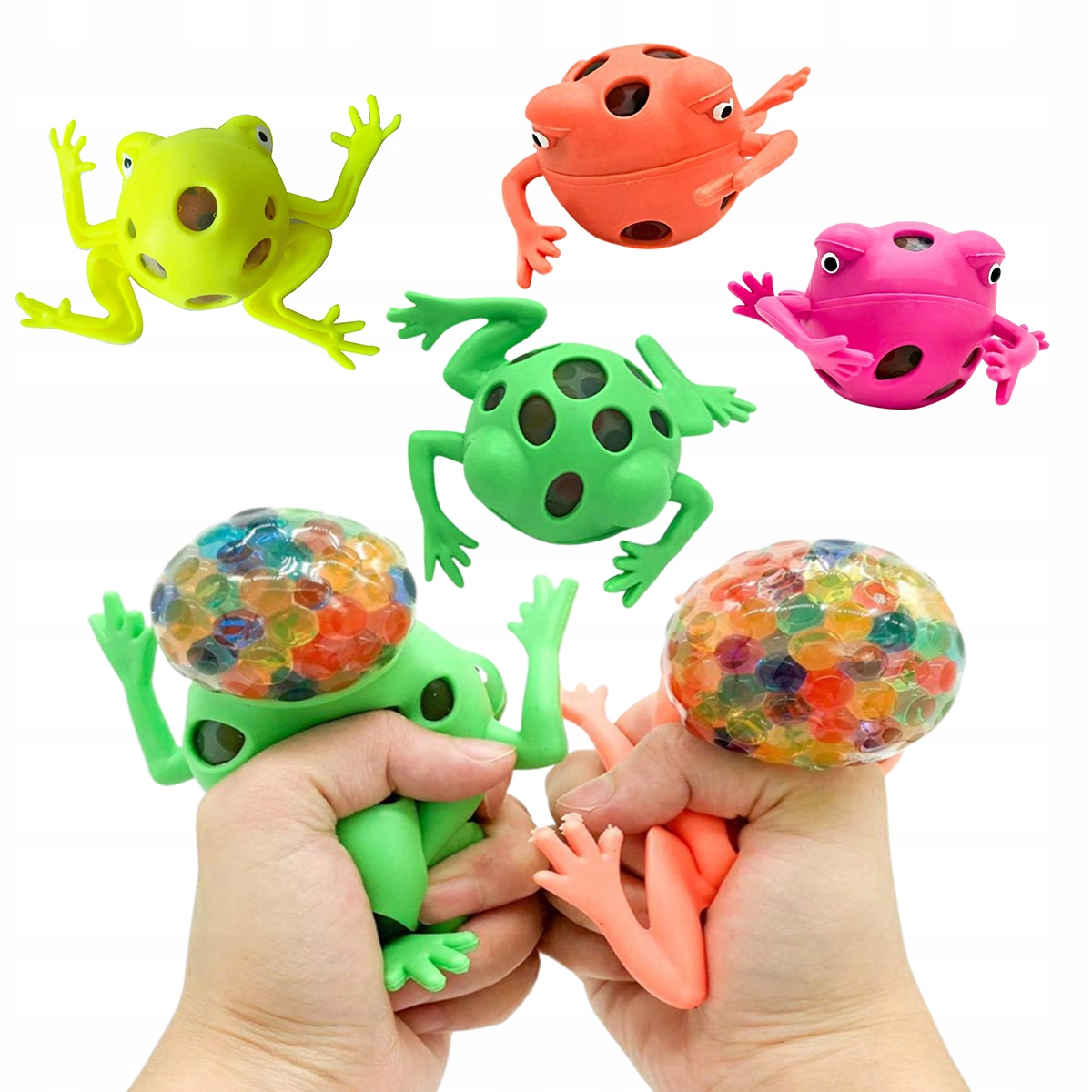 GNIOTEK ŻELOWY ŻABA KOLOROWA ANTYSTRESOWA SENSORYCZNA SQUISH PRANK ŻART Stan opakowania oryginalne