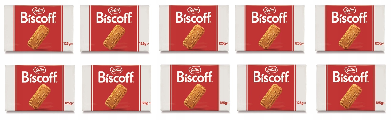 10 x 125 g Lotus Biscoff sušenky s sušenkovou příchutí Půlka Kartonu