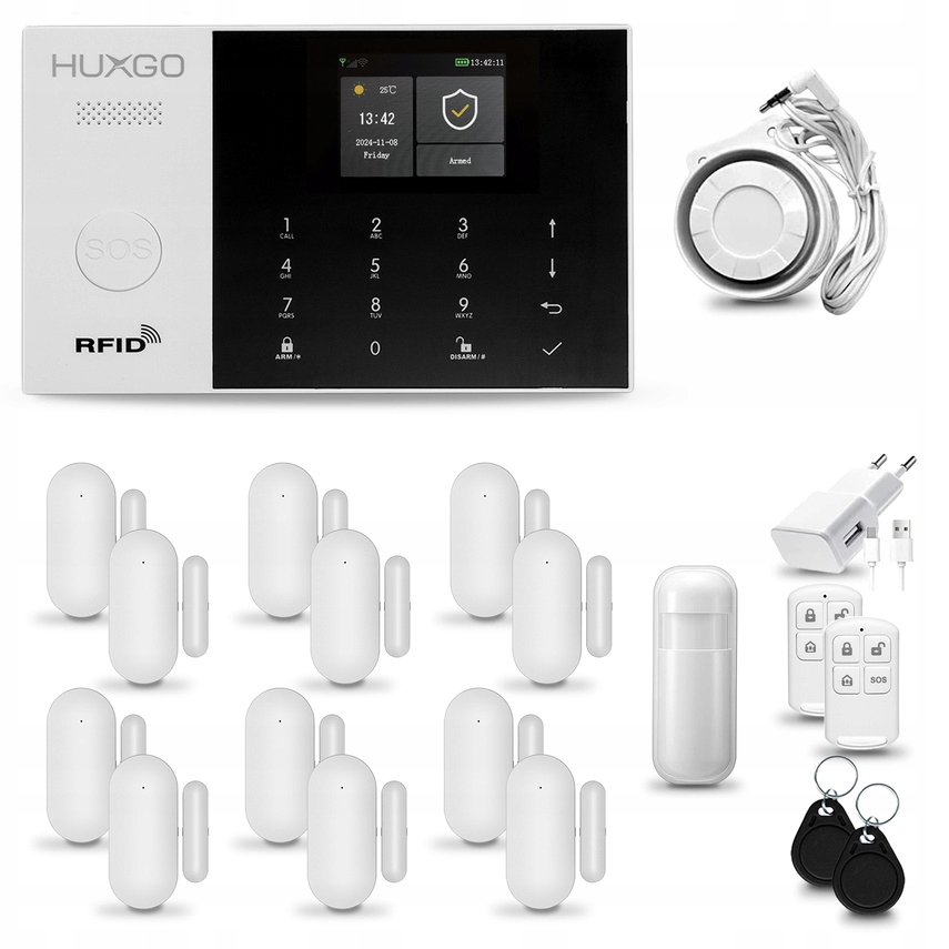 Bezdrôtový alarm Gsm WiFi s aplikáciou Tuya, sada Huxgo HXA005