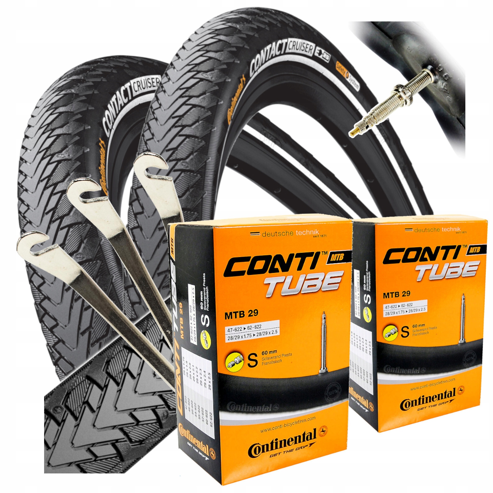 Pneumatiky duše Continental Contact Cruiser 28 x 2,2" Sada pro 2 Kola Montpáky