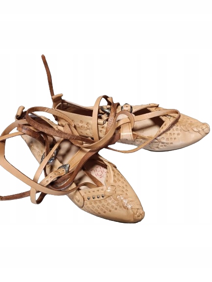 Kierpce Horalské Kožené Přírodní Světlé Vázané 35