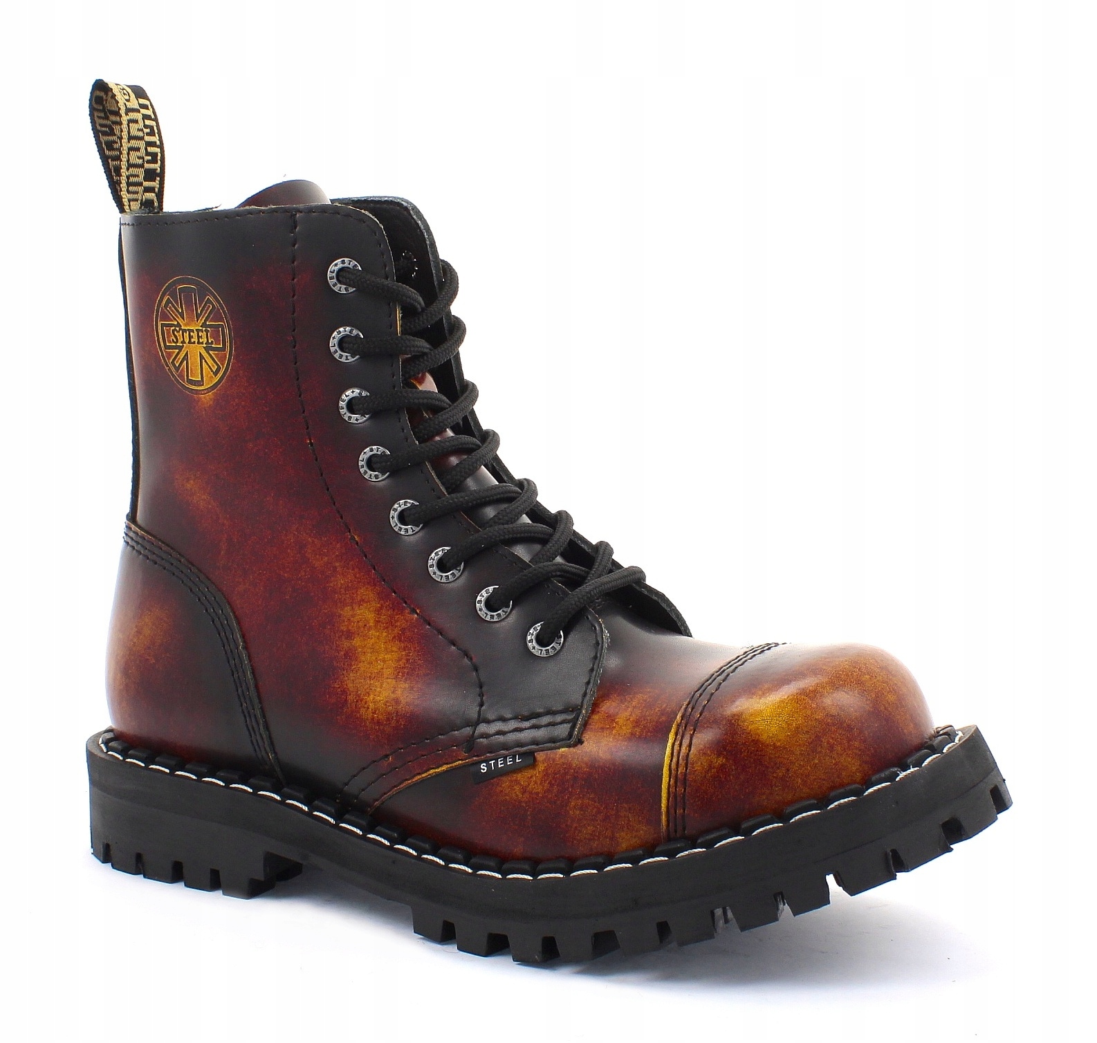 GLANY STEEL ŻÓŁ./CZER./CZAR. 8-DZIUR 113/O/YEL/R/B