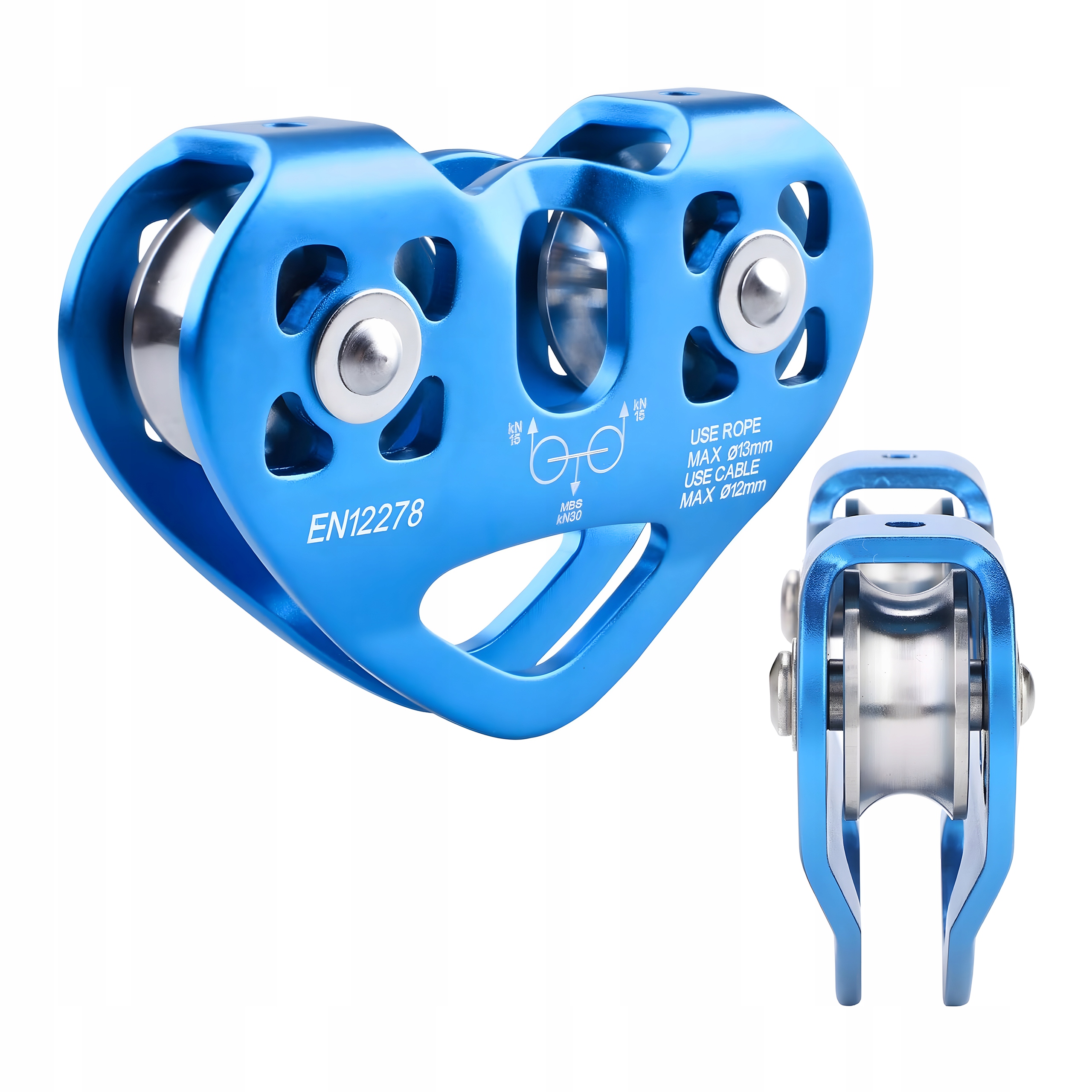 Bloczek wspinaczkowy podwójny wyciąg tyrolka zipline 30kN na linę 13 mm