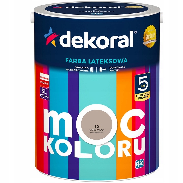 

Dekoral Farba Moc Koloru 5l Ciepłe kakao
