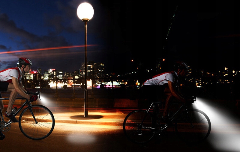 LAMPKA ROWEROWA ŚWIATŁO PRZÓD TYŁ ZMIERZCH KLAKSON Źródło światła dioda LED