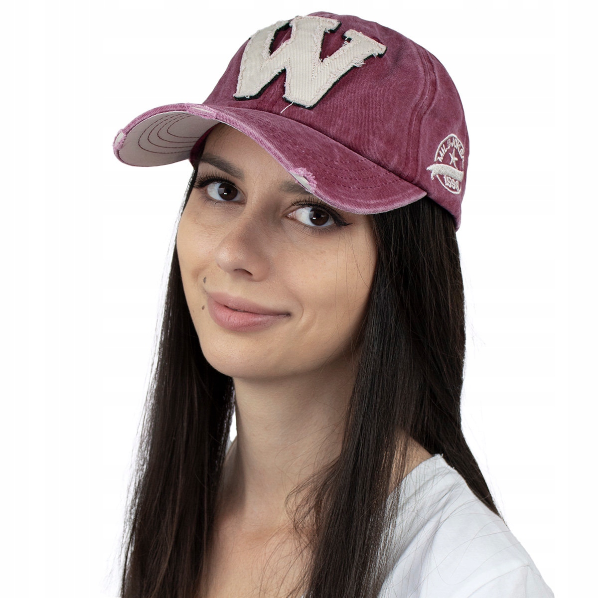 

Czapka z daszkiem Bordo retro Vintage bejsbolówka