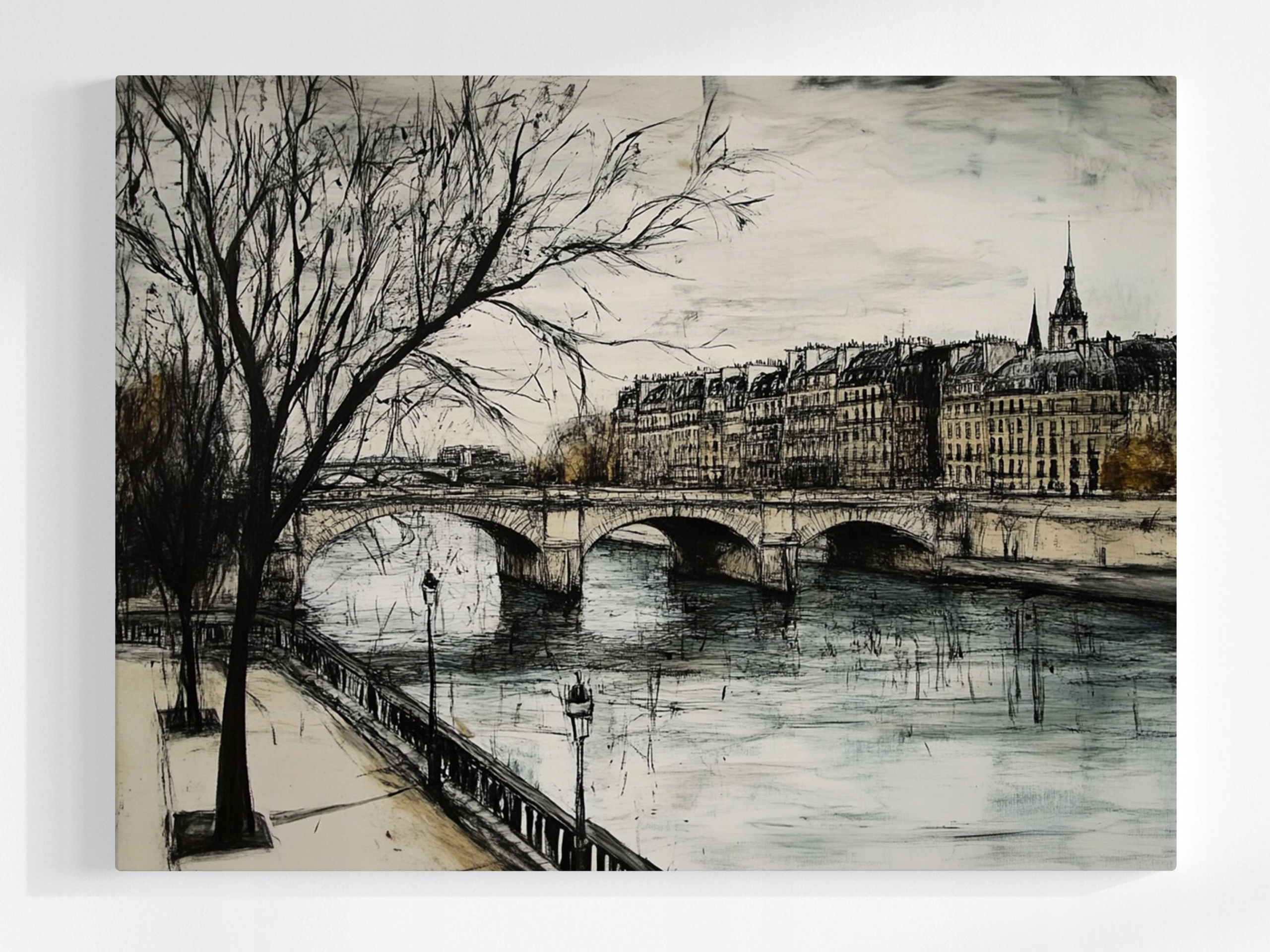 Obraz Na Plátně Canvas Město Paříž Řeka Mosty Architektura Pohled 100x75
