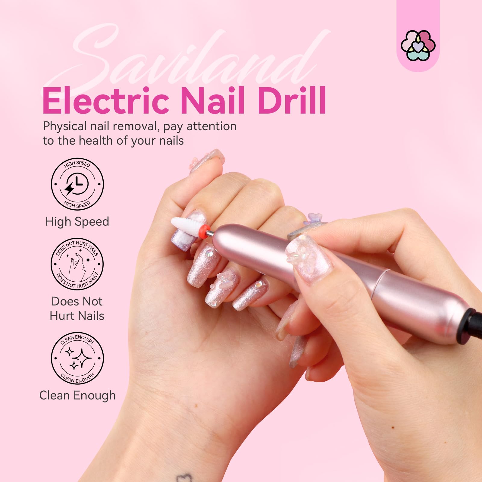 SAVILAND Profesjonalna Frezarka Do Paznokci 7w1 Zestaw Do Manicure Pedicure — miniatura 7