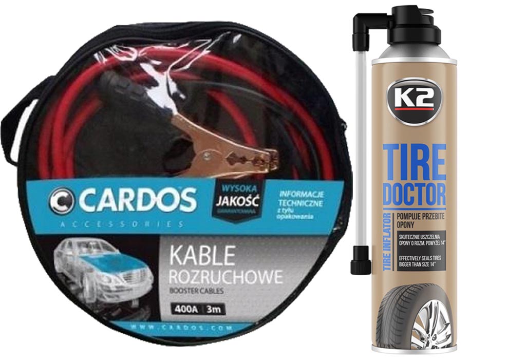 

K2 Kable Rozruchowe 400A 3M+KOŁO Zapasowe W Sprayu