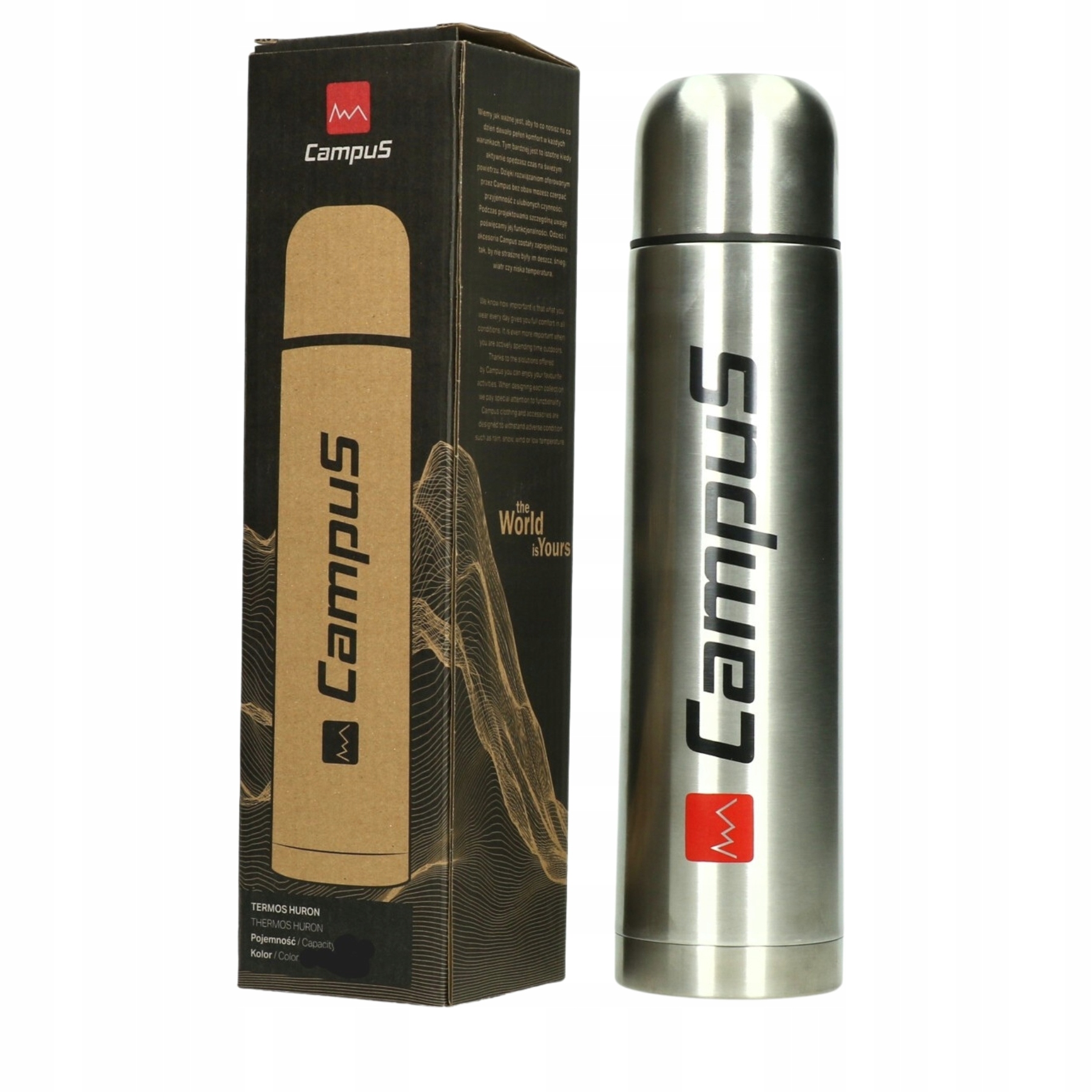 Termos unisex Campus Huron 750ML srebrny CU0721125600
