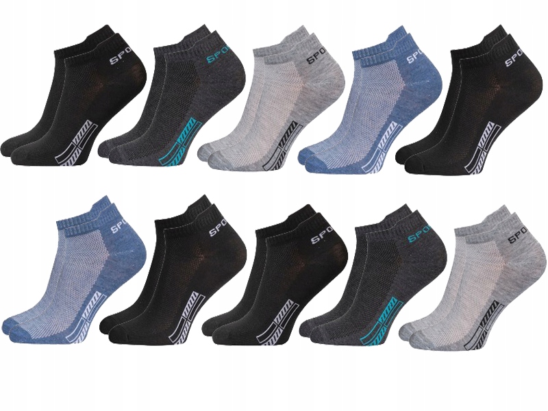

10x Skarpety Mocne Trwałe Bawełna 40-44 Sportowe