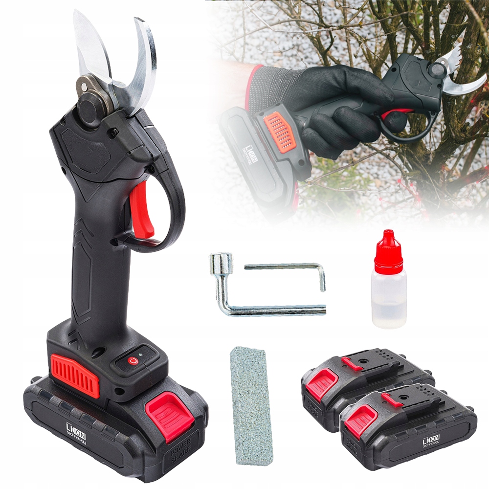 Elektrické nůžky s 2 akumulátory s velkou kapacitou, bezdrátové