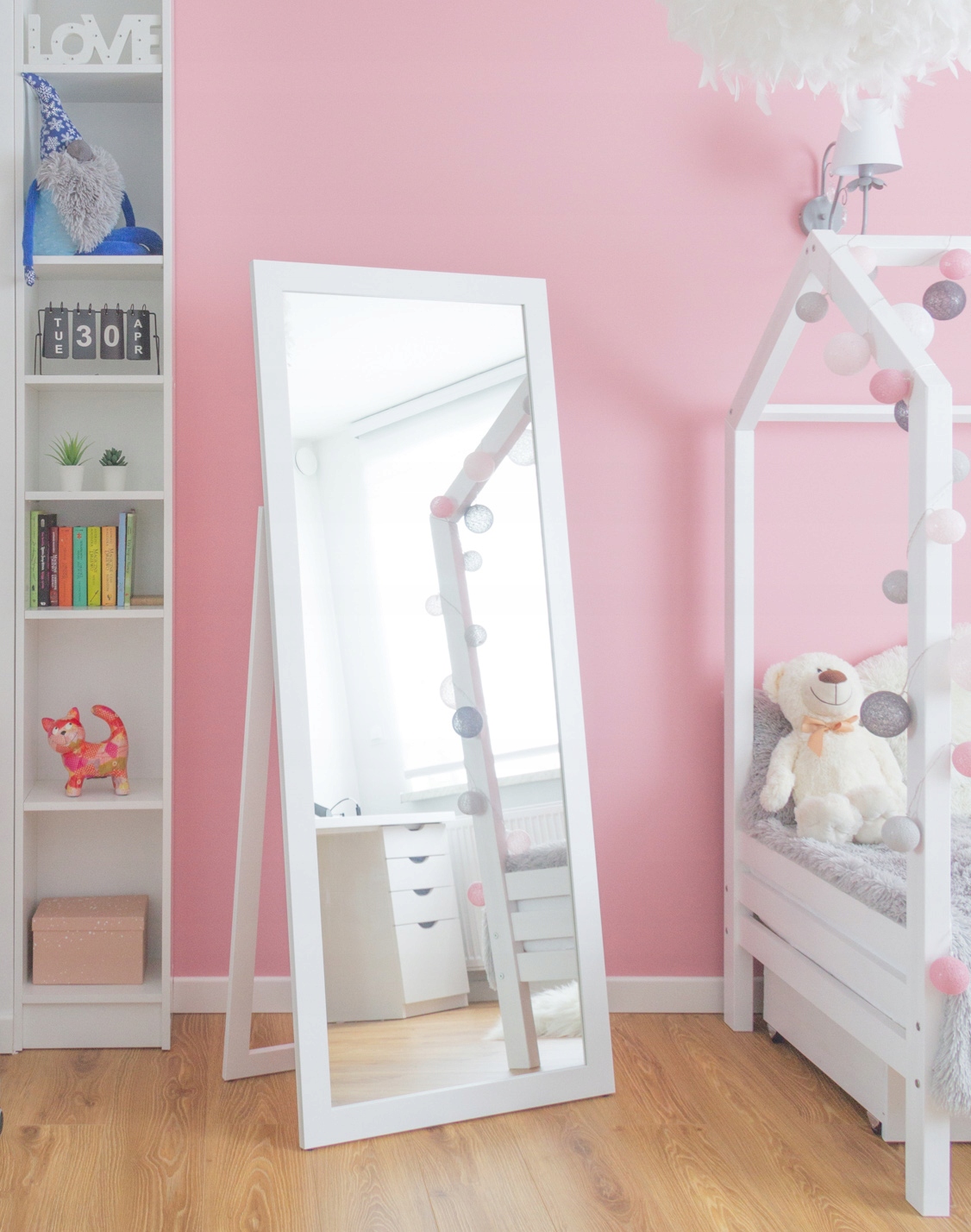 

Duże lustro Stojące rama Premium 170x70 Białe