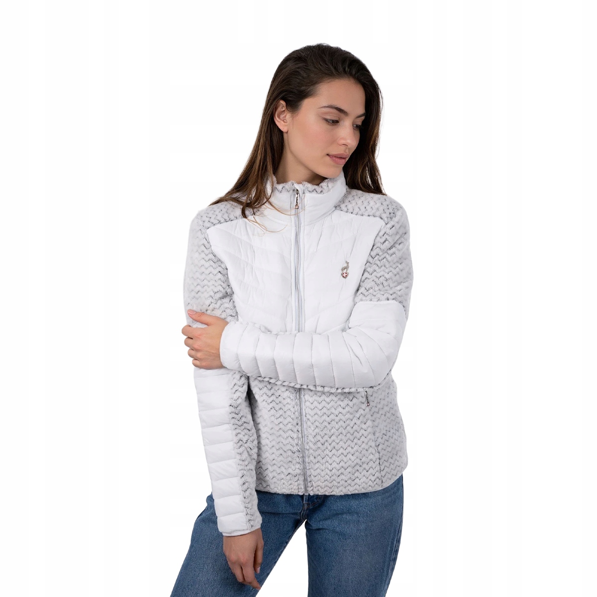 Dámská hybridní bunda Aulp Clem teplá prošívaná s kožešinou, velikost L