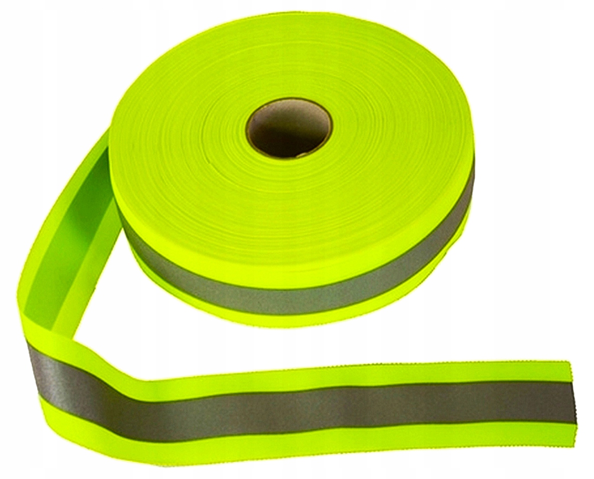 TAŚMA ODBLASKOWA FLUO ŻÓŁTA OSTRZEGAWCZA szer. 5cm