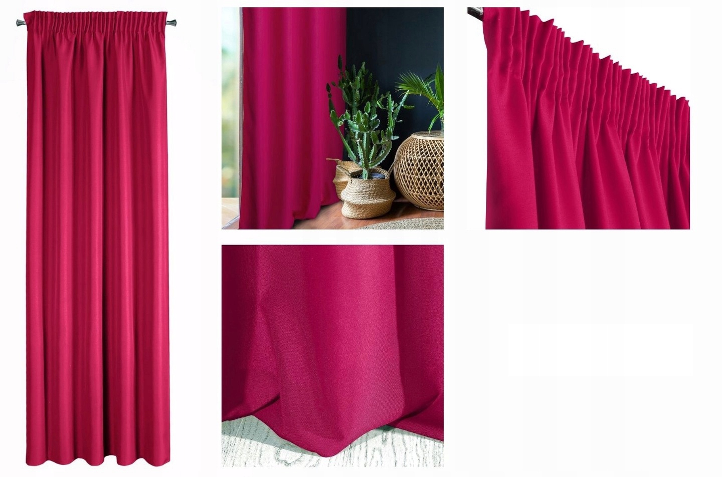 Gotowe zasłony na żabki PIĘKNE KOLORY Eurofirany 140x250 cm Wzór gładki