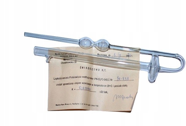 Viskozimetr viskozimetr kapilara Otswalda Pinkiewicze K 0,01599