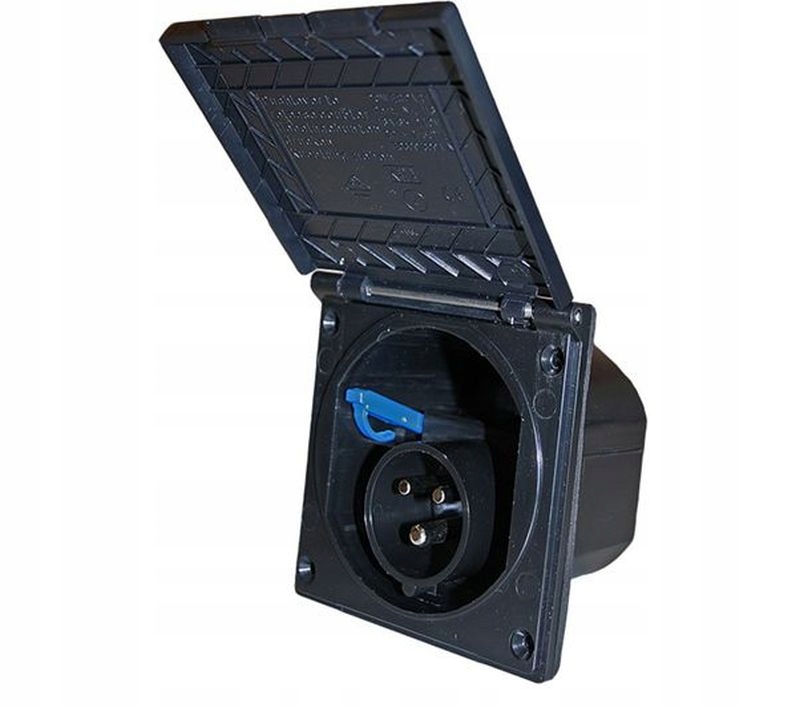 Kempingowe gniazdo zasilania CEE 230V 16A czarne Haba