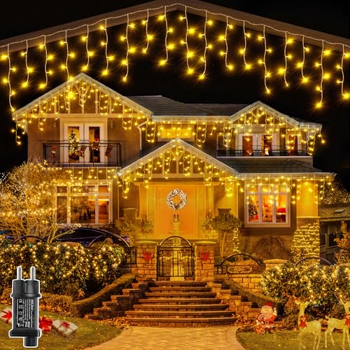 OLLNY WODOODPORNE LAMPKI ŚWIĄTECZNE GRILANDA 8 TRYBÓW 3.5M 352 LED — miniatura 12