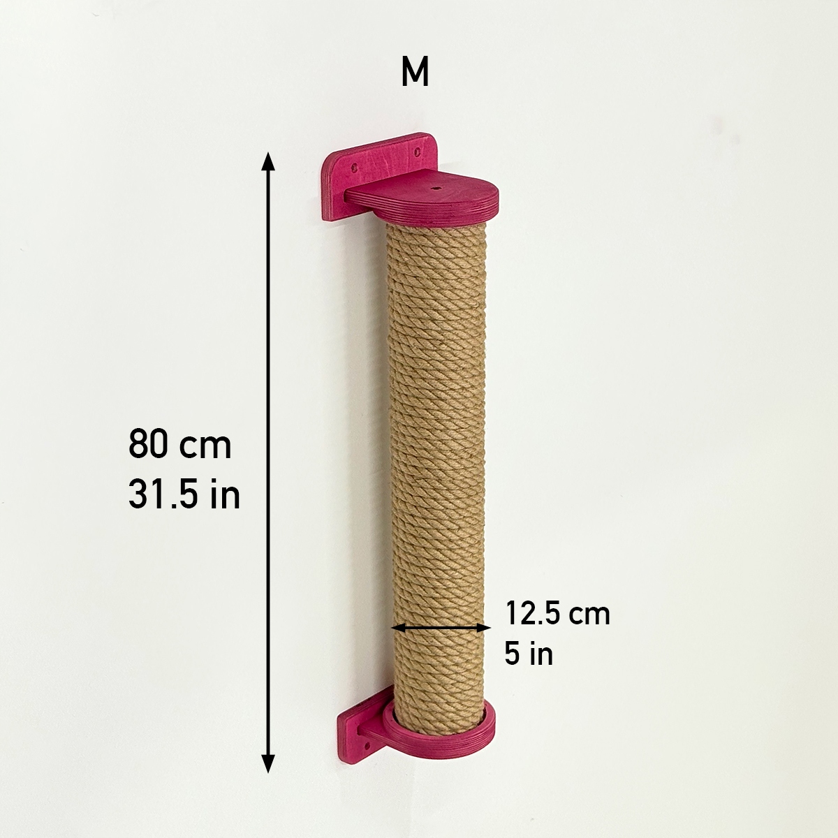 Levně Škrabací sloupek pro kočky, silná juta, velikost M, 80 cm šrouby, růžový