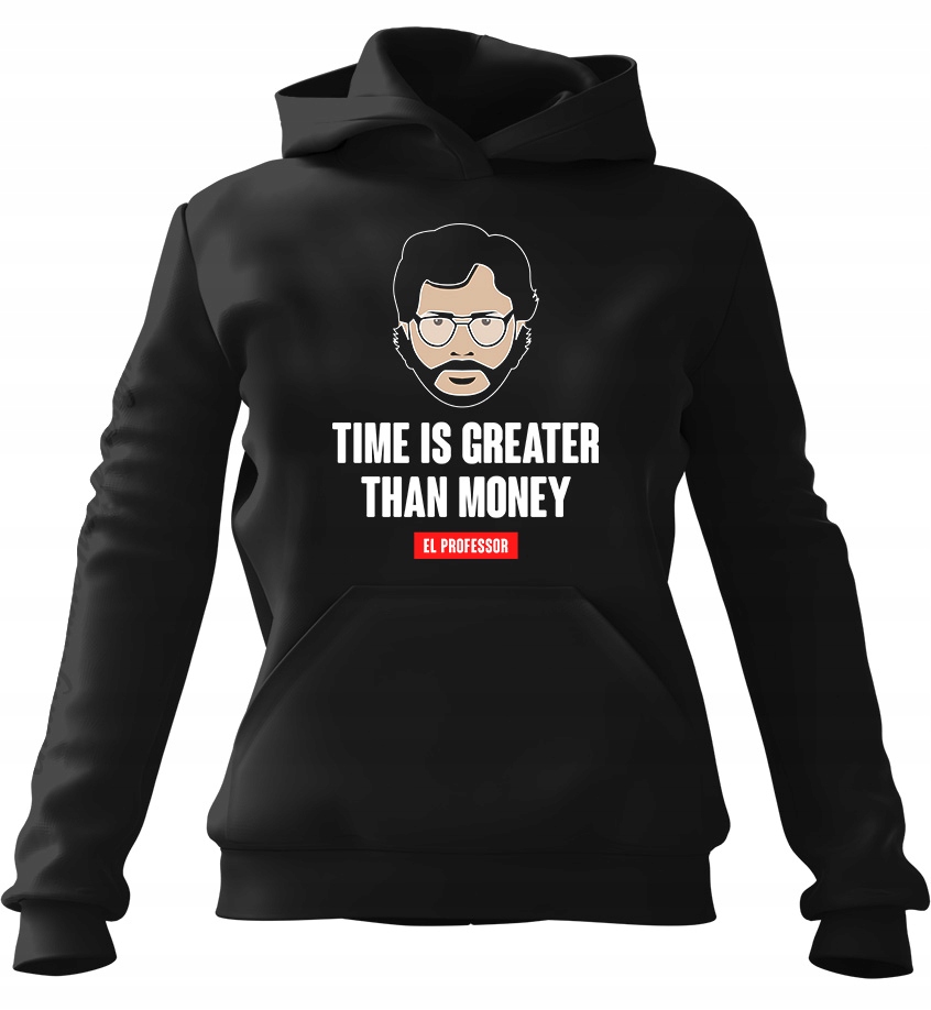 Dámská Mikina s kapucí is Greater Than Money, černá, velikost S