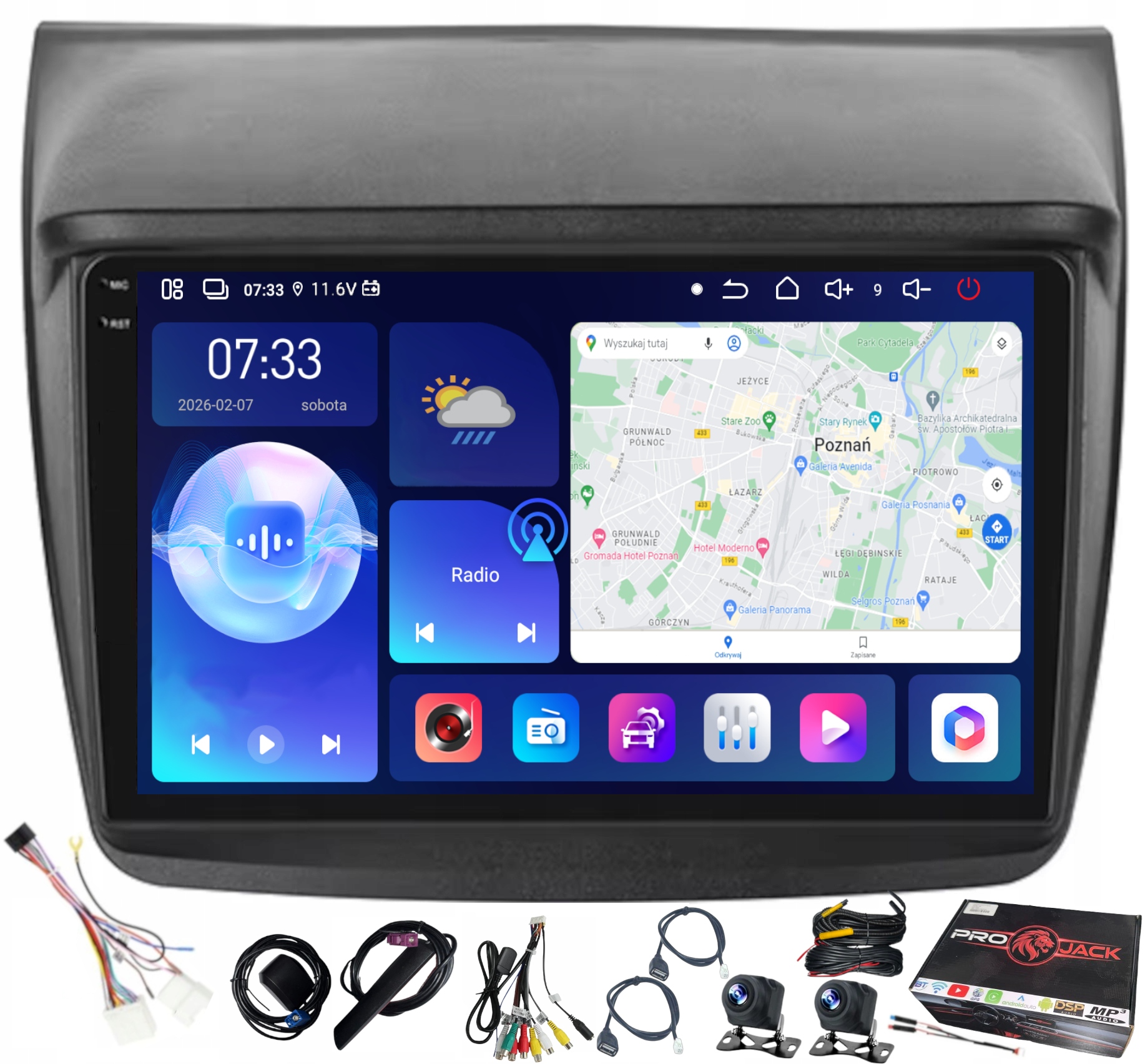 Rádio Navigácia Carplay Android Mitsubishi L200 2006-2015 6GB 128GB Sim