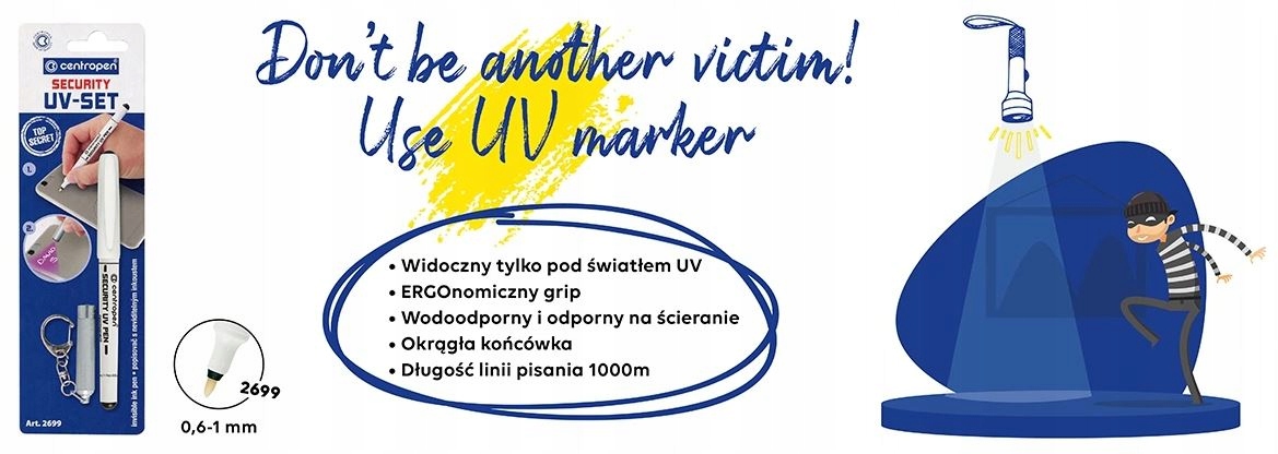 Marker pisak flamaster UV z latarką do znakowania Kod producenta CE2699-687