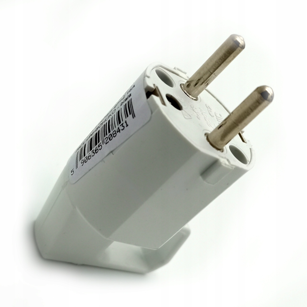 

Wtyczka Prosta Z Uchwytem Biała 2P+Z Schuko