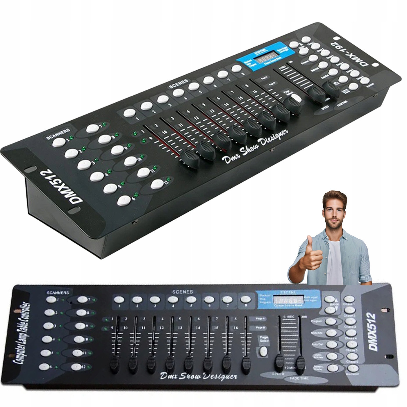 Kontroler DMX 192-kanálový Světelná konzola 512 DMX Regulace rychlosti