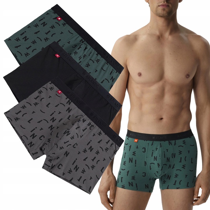 Pánské Boxerky Atlantic 3MH182/DĚT/ČA/GRF/XXL