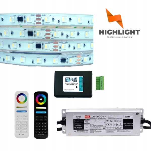 10m Sada Bazén/Fontána Páska Vodotesná Led Strip Rgb+nw 14,4W/24V IP68