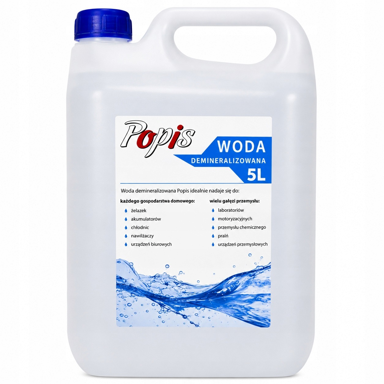 Woda Demineralizowana Popis 5l Wysokiej Czystości do Żelazek Nawilżaczy