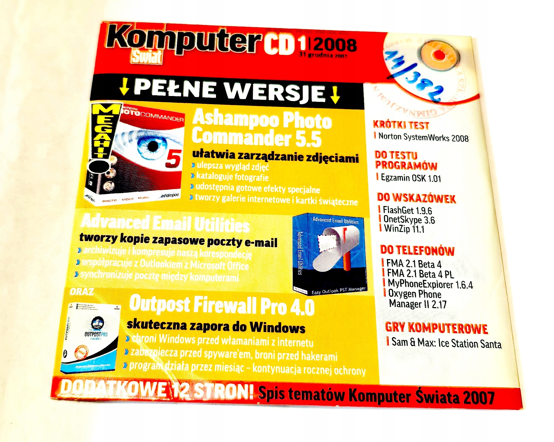 ASHAMPOO PHOTO COMMANDER 5.5 Z KOMPUTER ŚWIAT 1/2008 31 GRUDNIA 2007