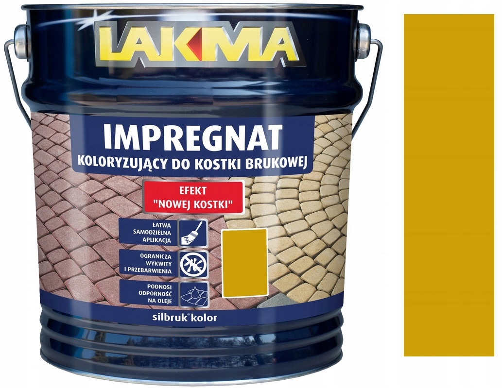 Lakma Silbruk Kolor Odporny Impregnat Do Kostki Brukowej Betonu Żółty 4L