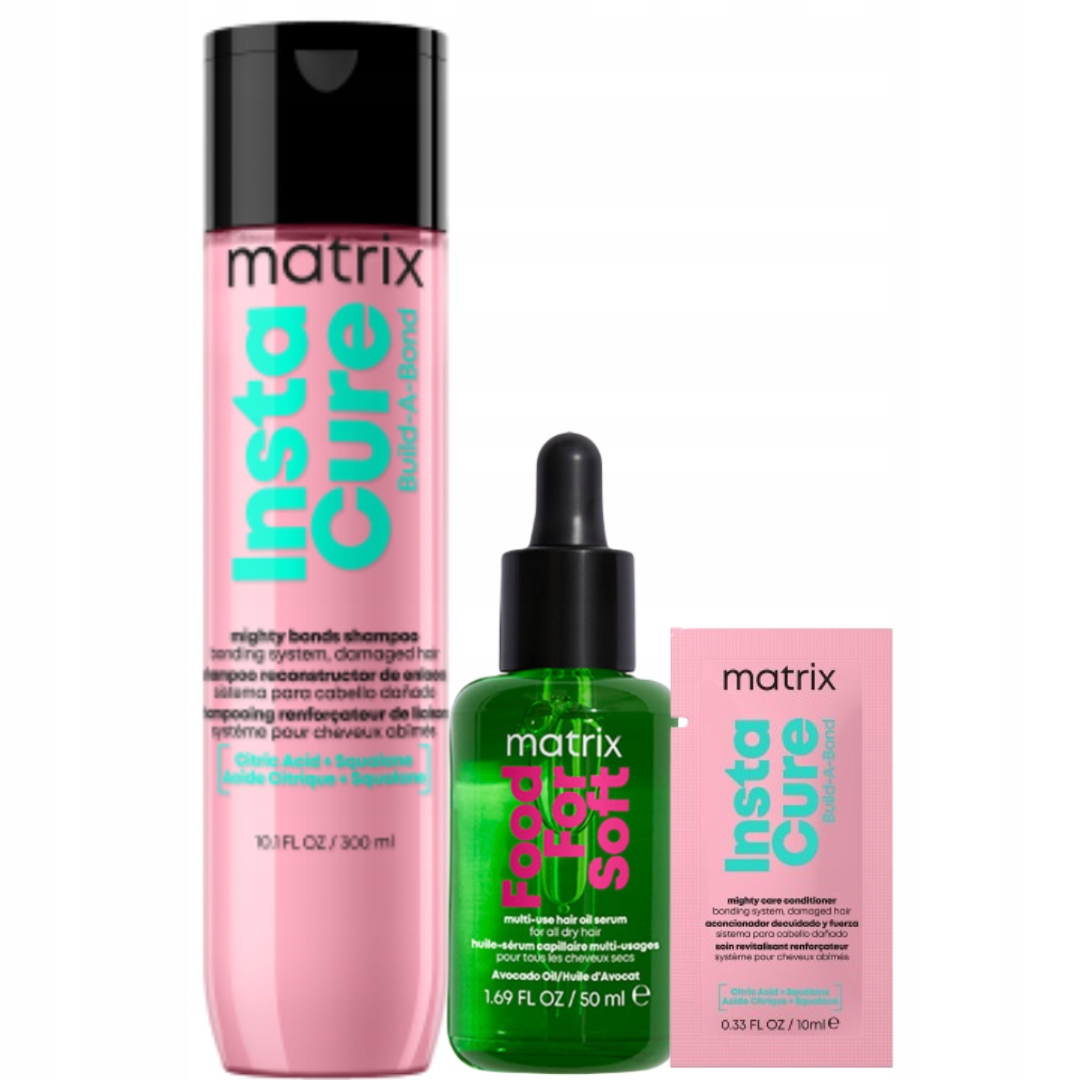 Matrix Instacure Build-A-Bond Szampon 300ml, Food For Soft Olejek 50ml