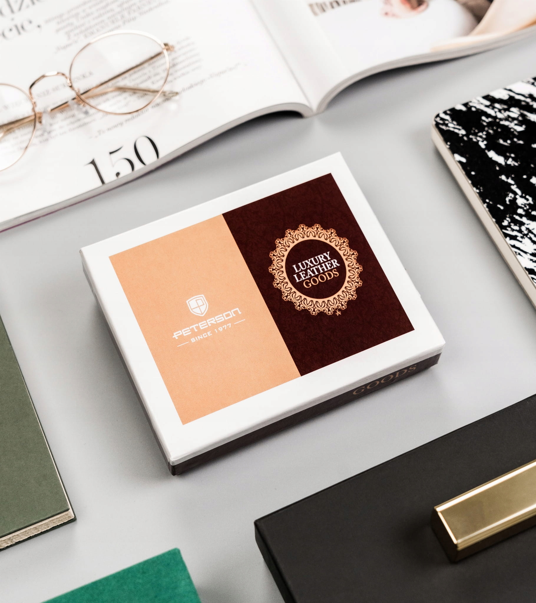 PETERSON portfel damski skórzany mały portmonetka Orientacja pozioma