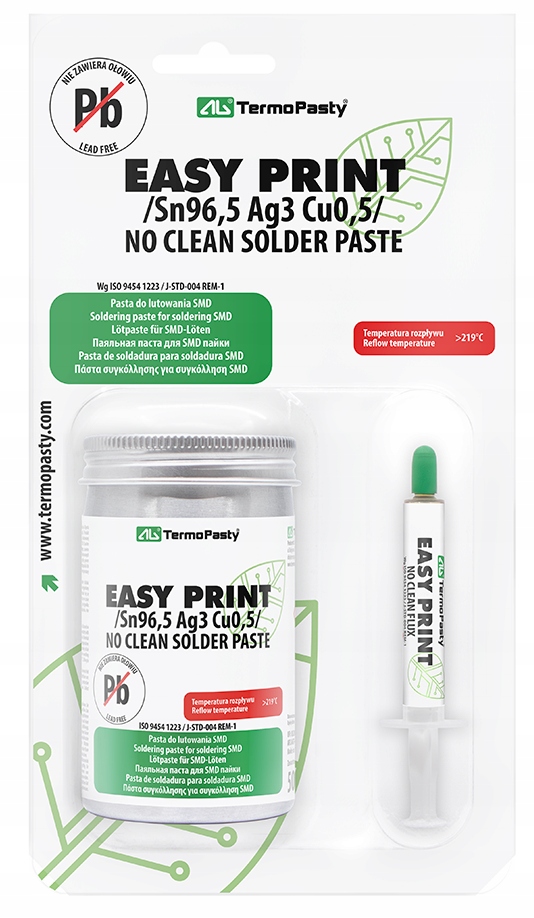 Pasta Easy Print Sn96,5Ag3Cu0,5 500g_______AGT-032
