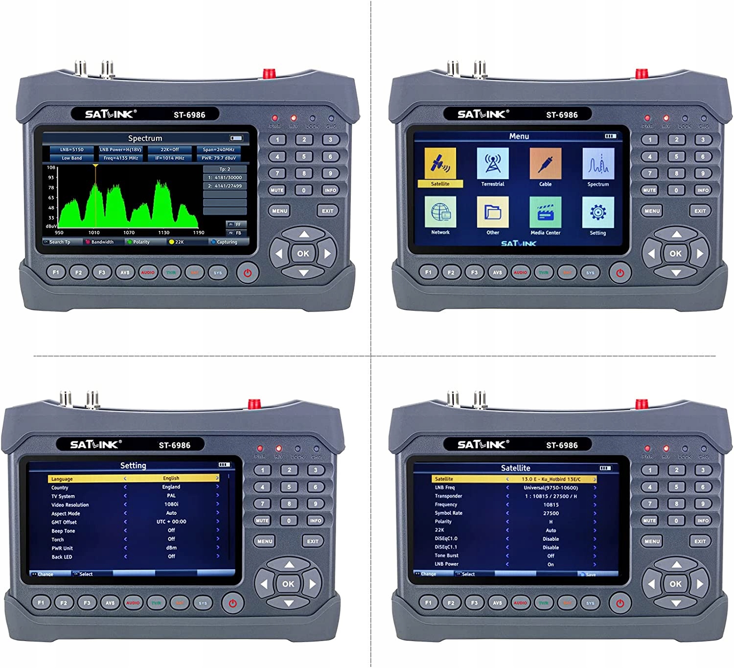 Miernik Combo Satlink / SIGNAL ST-6986 DVB-T2/C/S2 SATELITARNY NAZIEMNY Marka Sat-Link