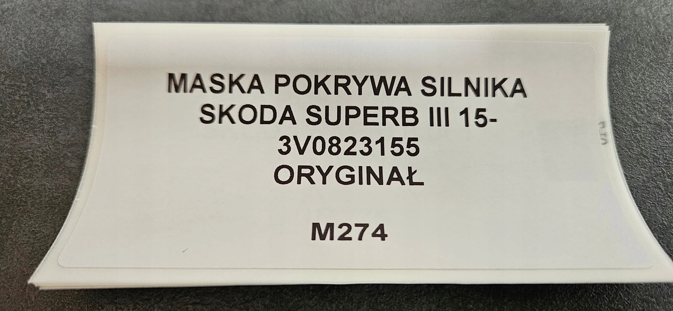 Cofano SKODA SUPERB III 15- Originale 3V0823155