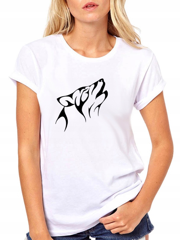 T-SHIRT KOSZULKA DAMSKA Z NADRUKIEM Auuuu L