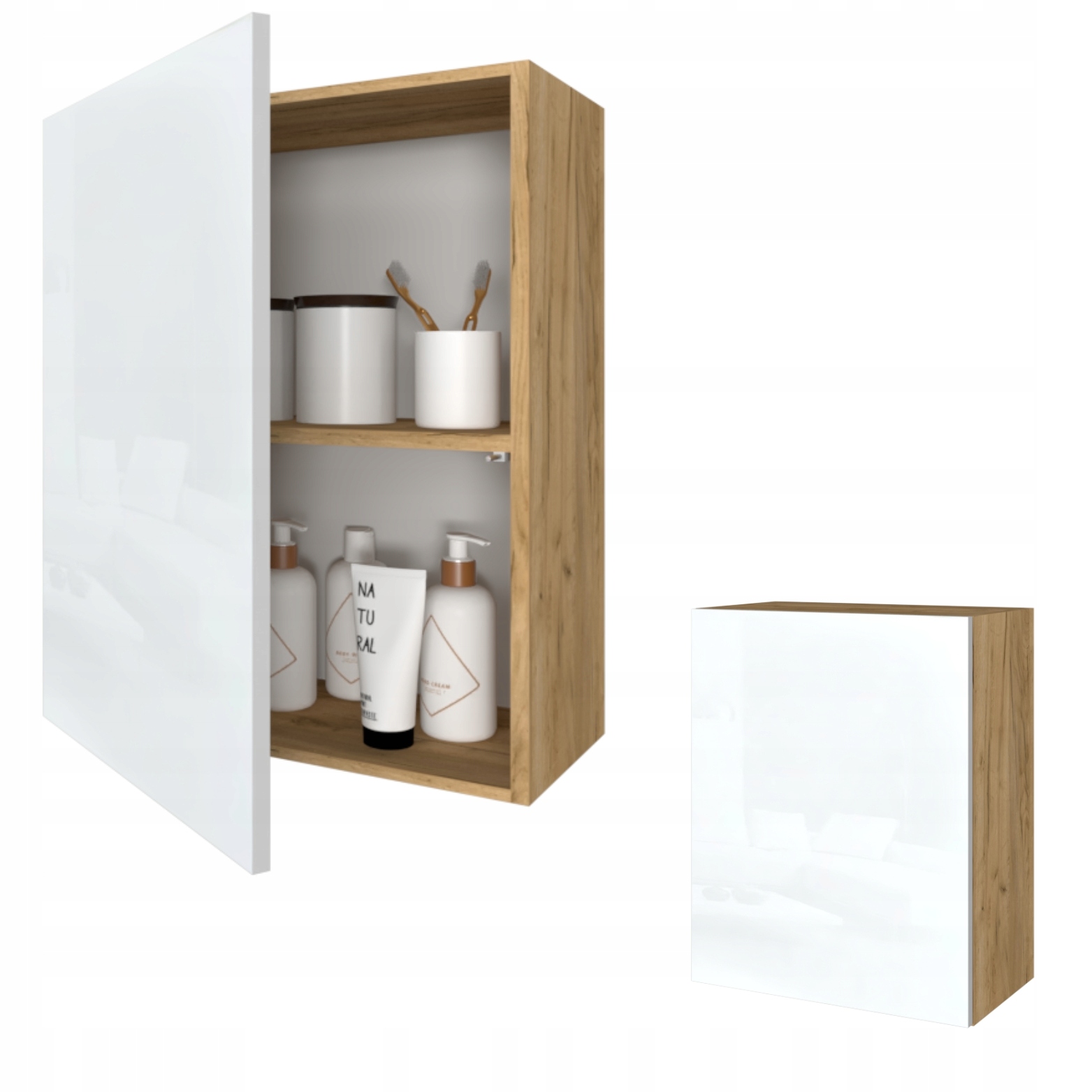 Závěsná koupelnová skříňka do koupelny Police Karo 30 Craft Bílý Lesk