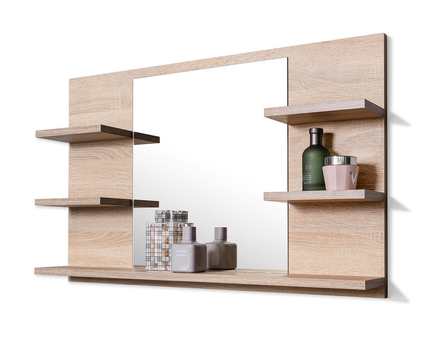 

Lustro ścienne Dąb Sonoma 5 półek do łazienki 80cm