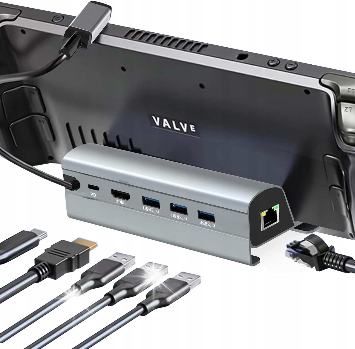 6w1 HUB Stacja Podstawka USB-C do Nintendo Switch HDMI 4K USB 3.0 PD RJ45