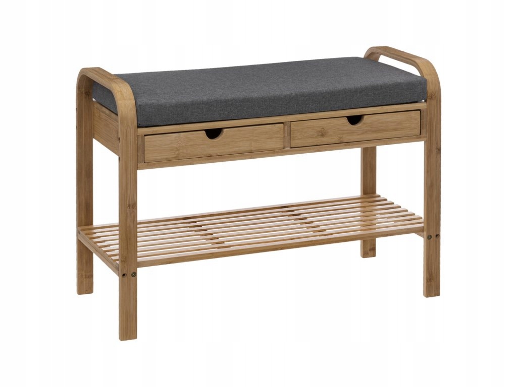 Botník se sedátkem Zen, bambus, 74 x 34 x 55 cm