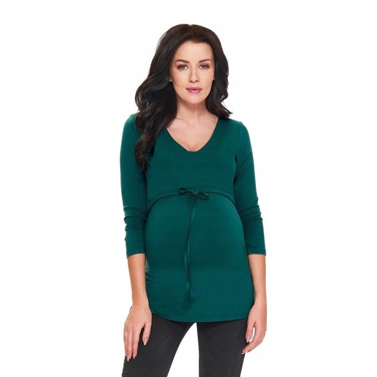 Těhotenská a kojící mikina Ika 9fashion malachitová bavlněná pro maminky