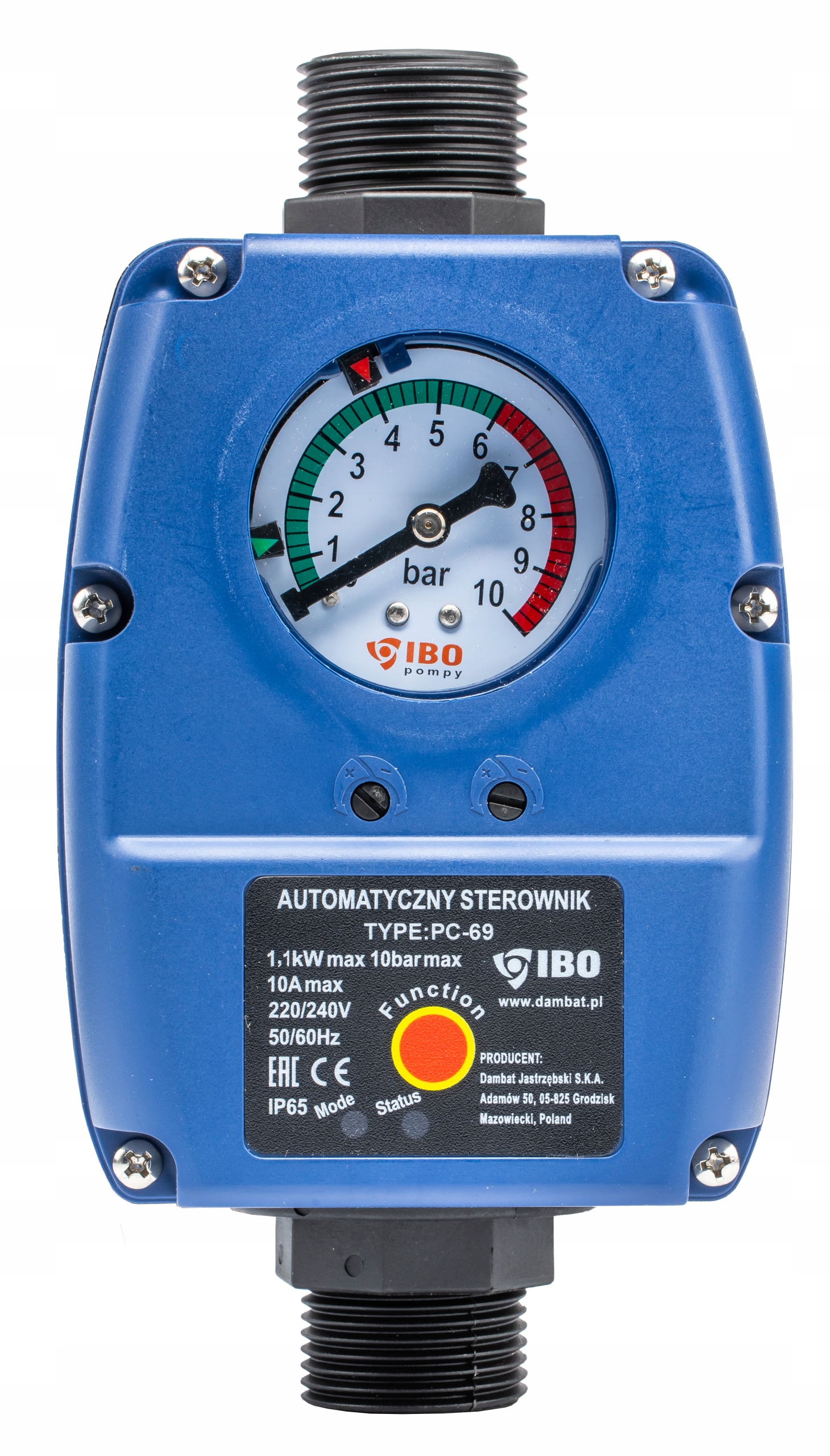 WŁĄCZNIK WYŁĄCZNIK CIŚNIENIOWY STEROWNIK AUTOMATYCZNY SUCHOBIEG PC-69 POMPY Marka Ibo