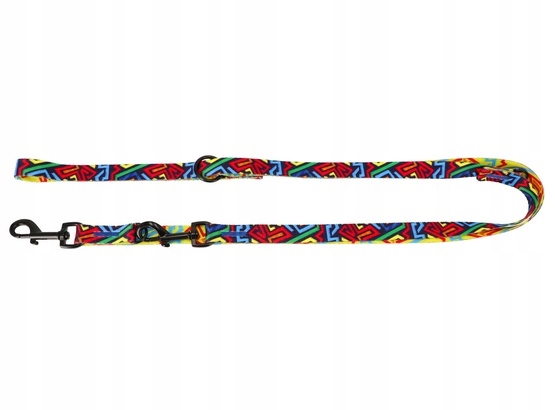 Levně Přepínací vodítko pro psa s pevným šitím Dingo City Graffiti 2 cm 220 cm