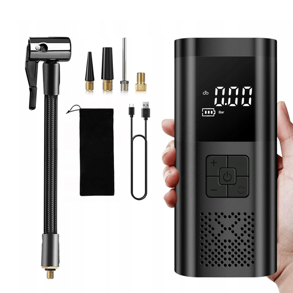 KOMPRESOR SAMOCHODOWY ELEKTRYCZNA POMPKA DO ROWERU MATERACA PIŁKI LED LCD Marka inna