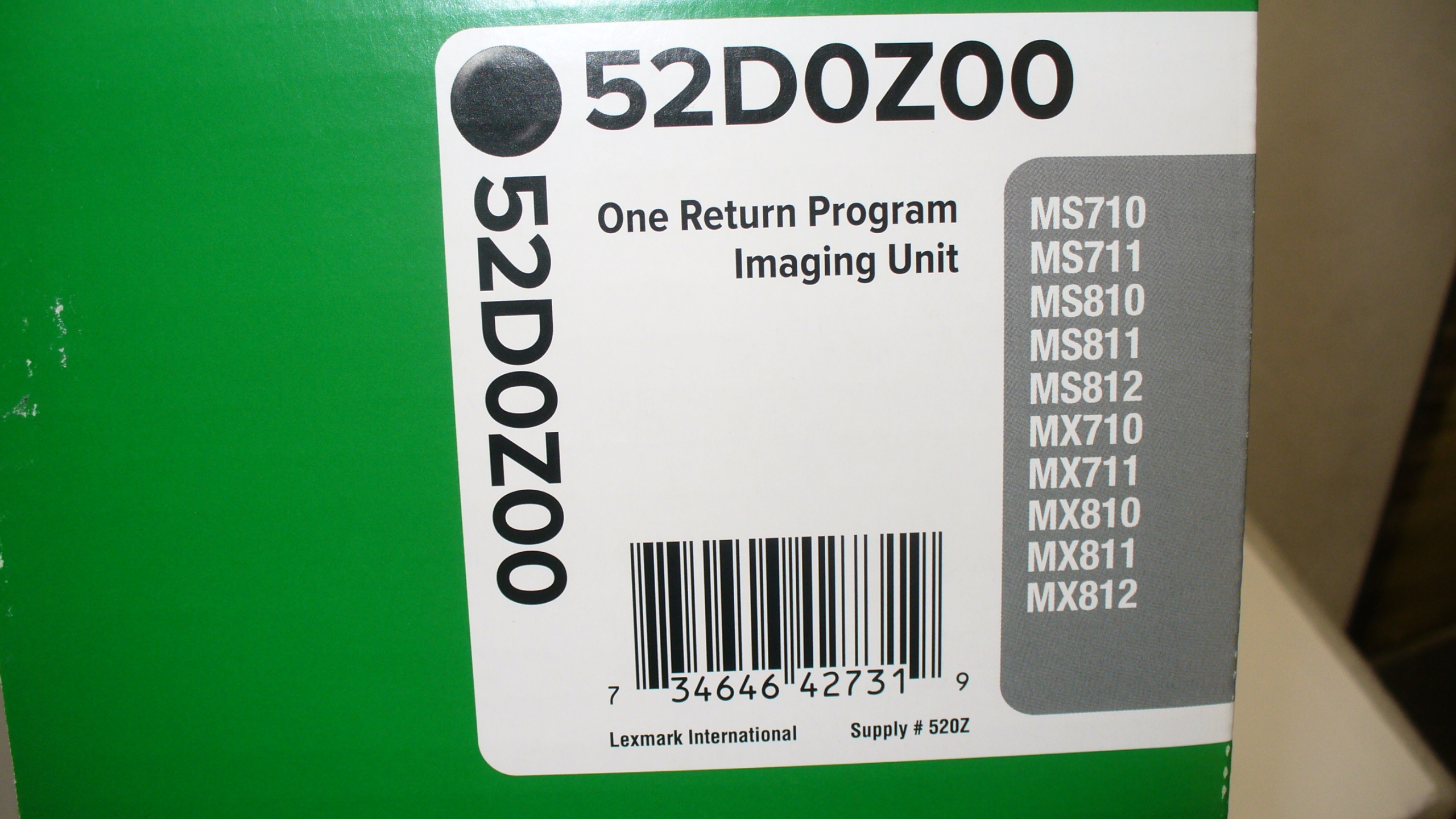 ORYGINAŁ BĘBEN LEXMARK 52D0Z00 MS810 MS811 MS812 Stan opakowania oryginalne