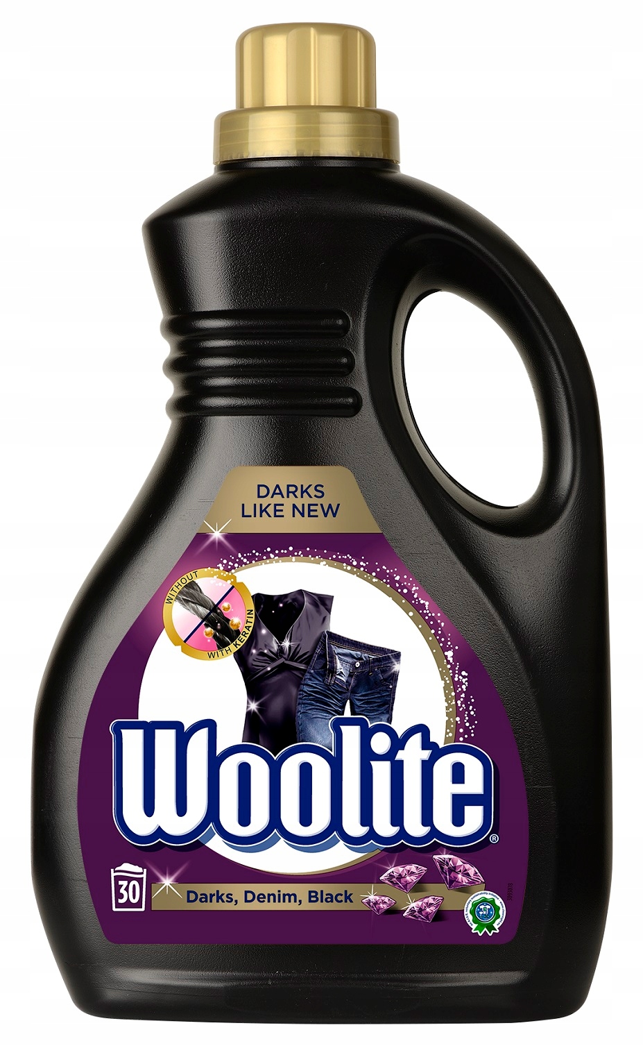 Levně Woolite Dark s keratinem Tekutý prací prostředek Černá, tmavé barvy a džíny 1,8 l